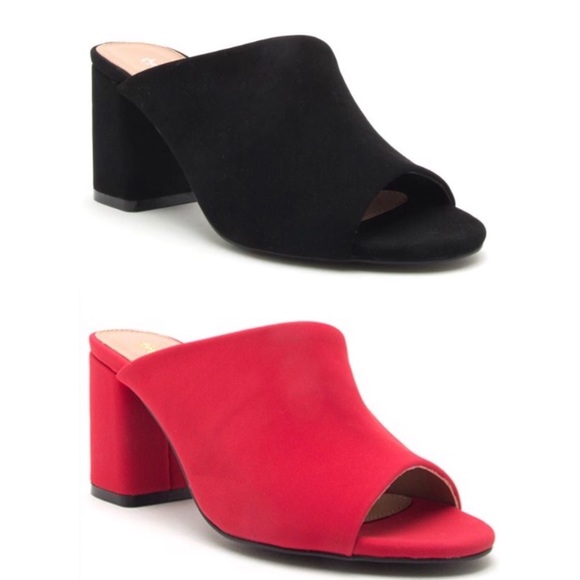 Qupid Shoes Size 10 Blk Heeled Slip On Heeled Mule - Picture 4 of 8